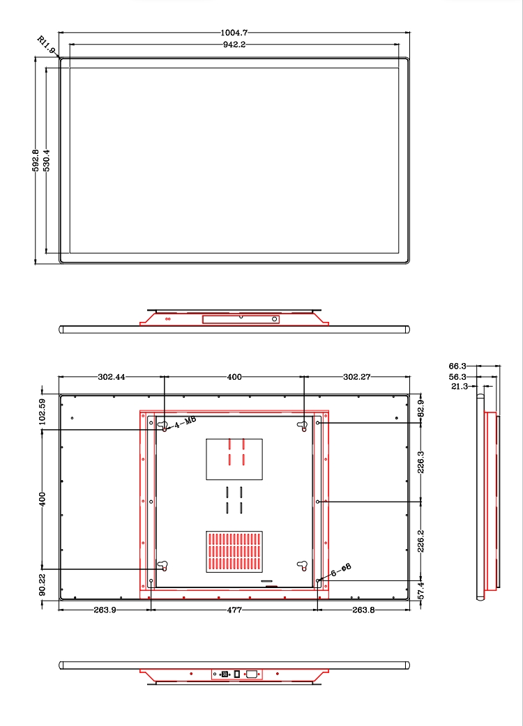 43寸壁掛常規(guī)廣告機套料(圖1)